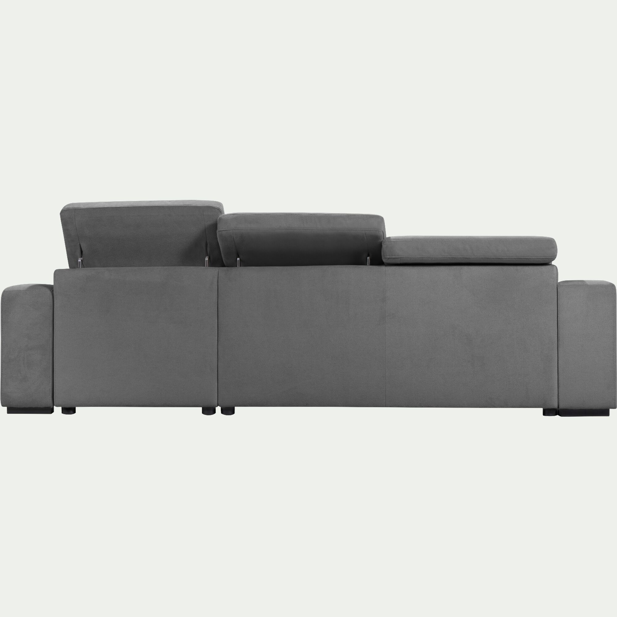 ORIGANO - Canapé d'angle réversible convertible en tissu- gris moyen