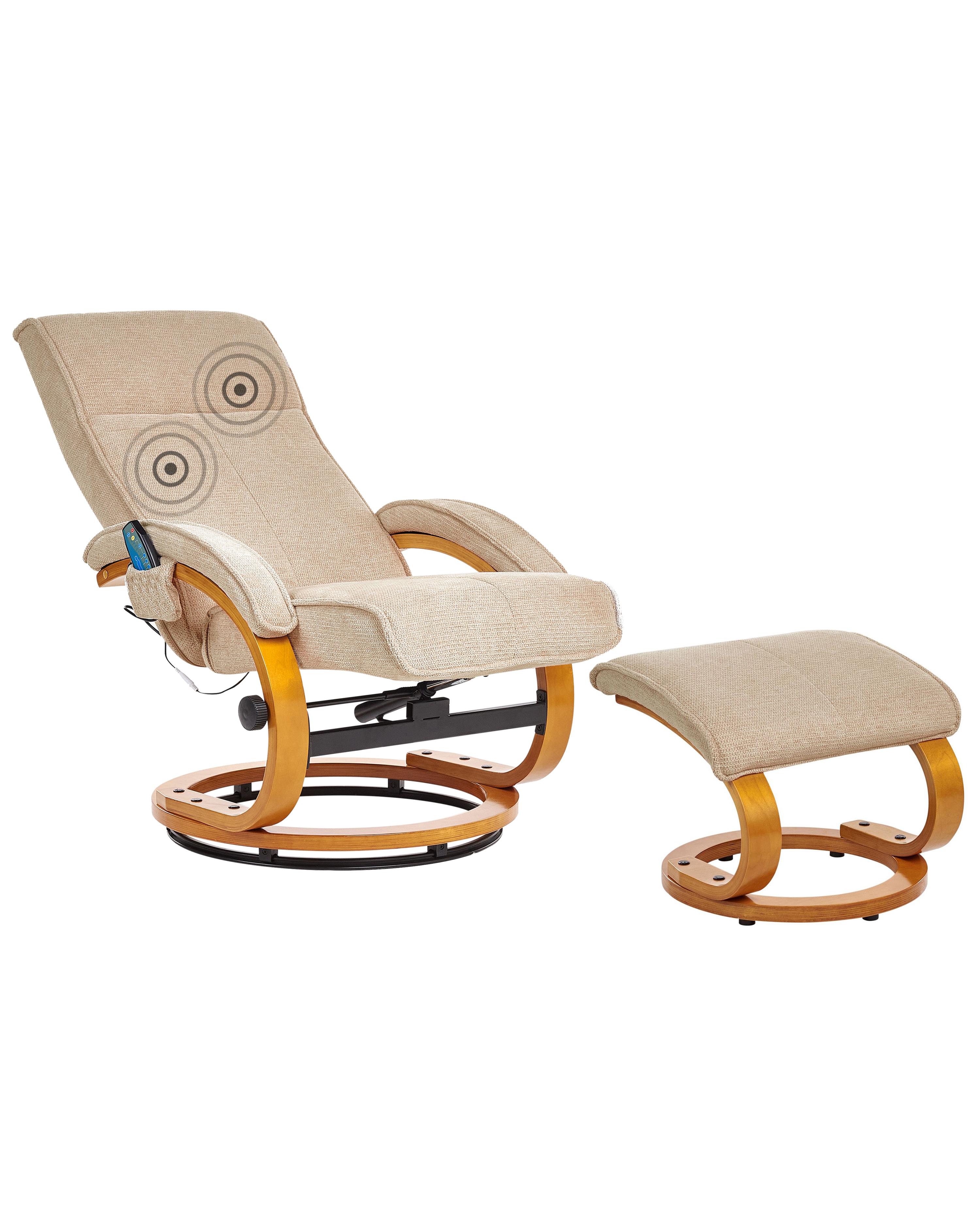 Massage Chair HERO with Footstool Fabric Beige