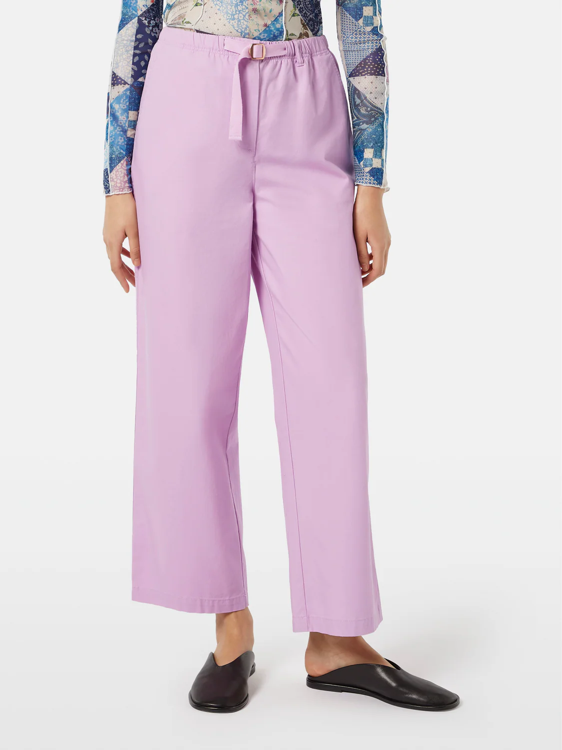 Ezra High-Rise Wide-Leg Belted Pant