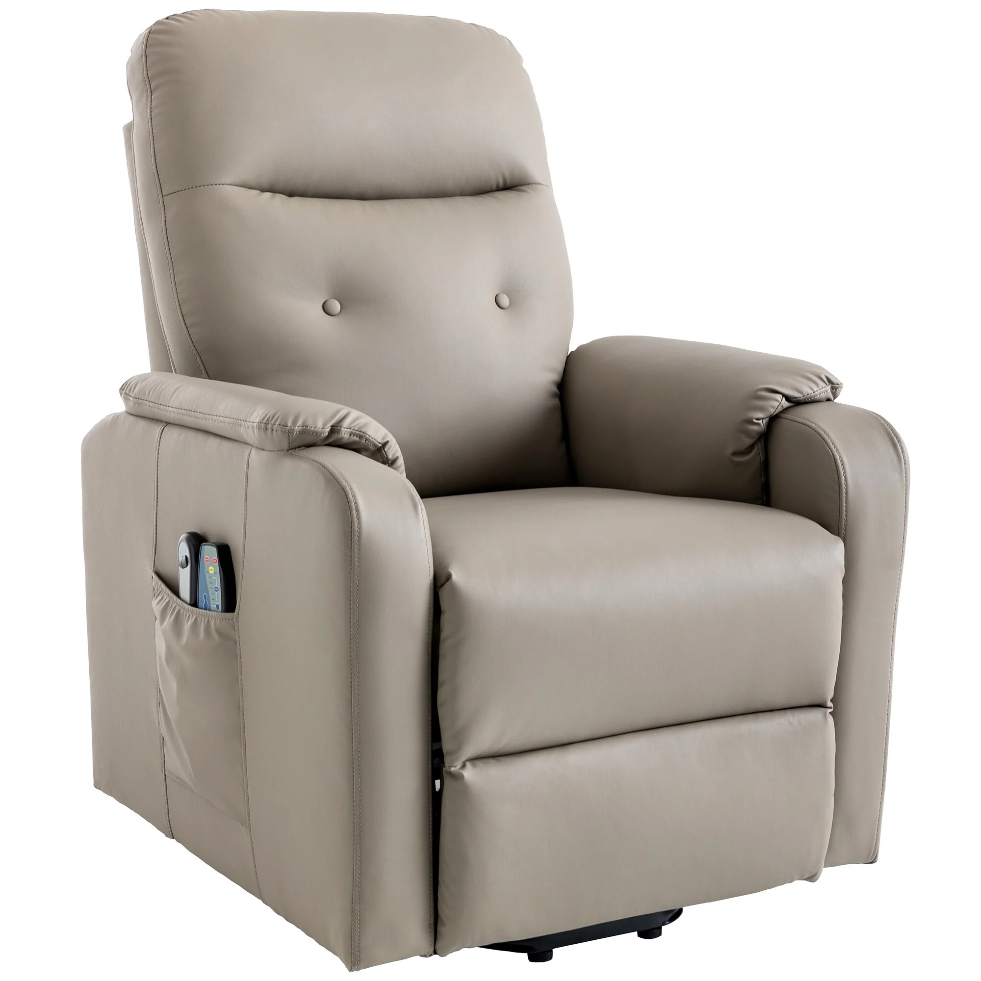 Blue Power Lift Recliner Chair with Massage, Heating Function, Adjustable Positions, Side Pocket for Convenience
