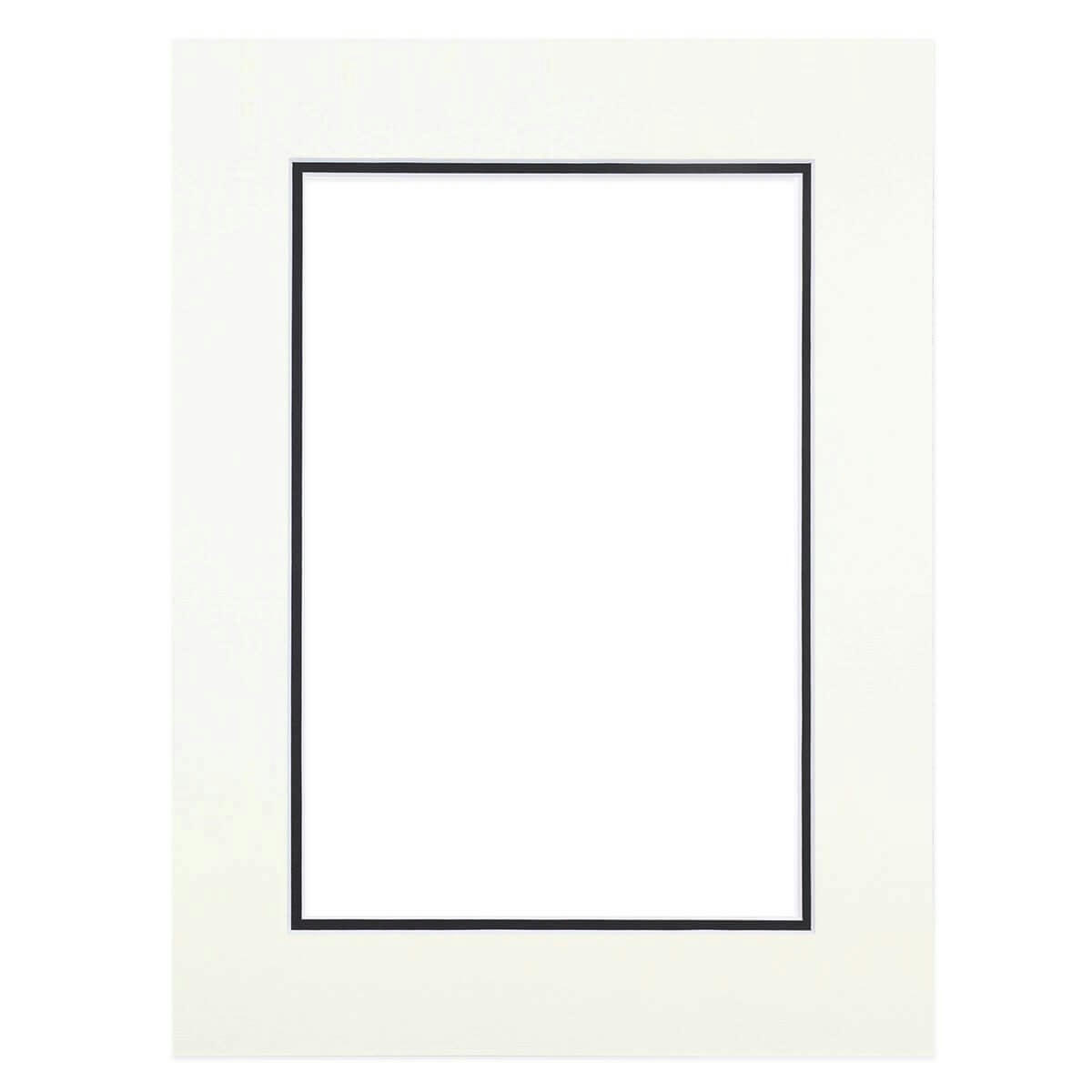 PASSE-PARTOUT DOUBLE - Passe-partout Double noir 40x50 cm ouverture 30x40 cm carton