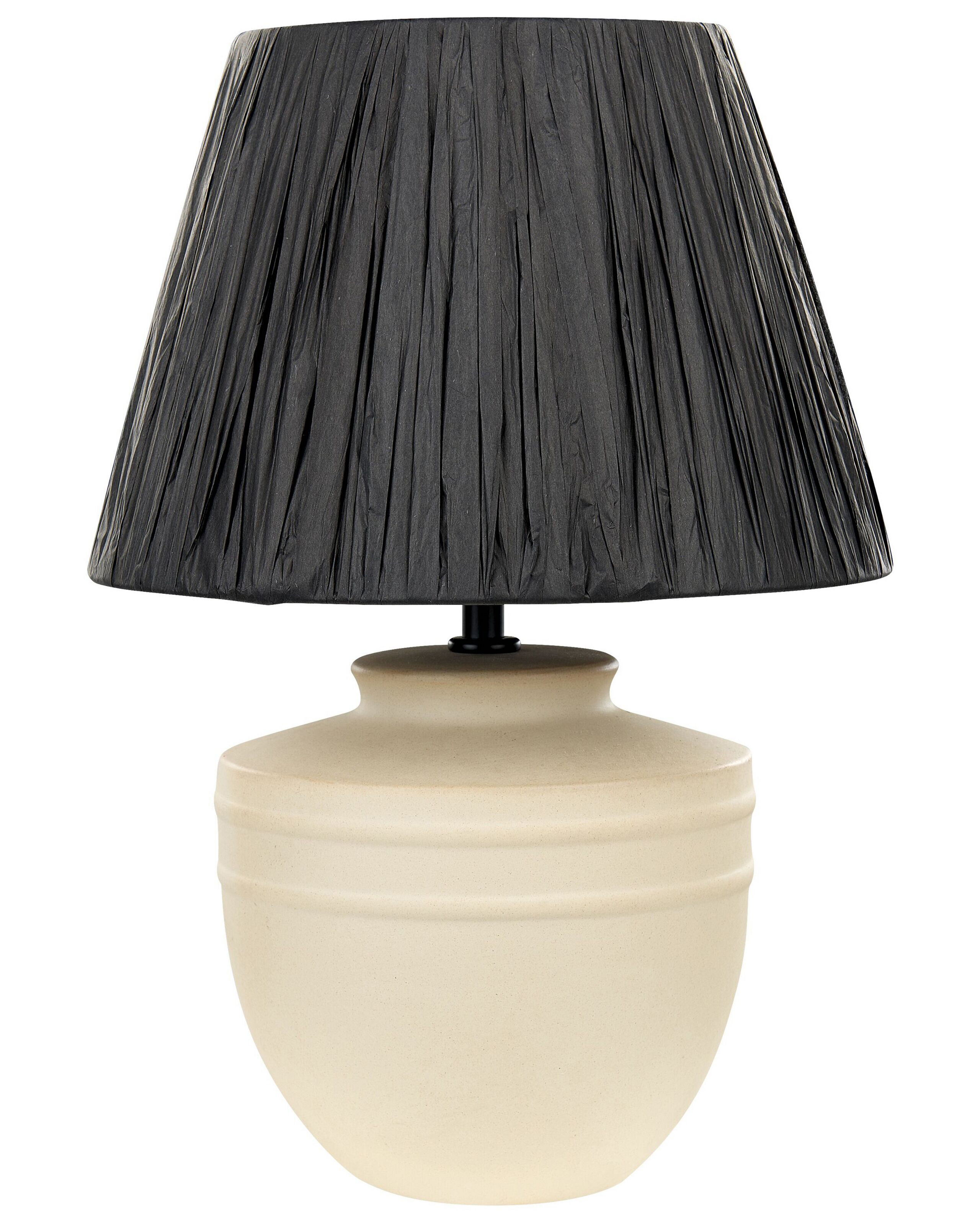 Lampa stołowa nocna ceramiczna 44 cm beżowa