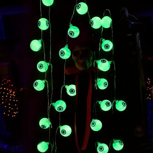 NNETM Spooky Solar Spectacles: Green Eyeball Halloween Lights