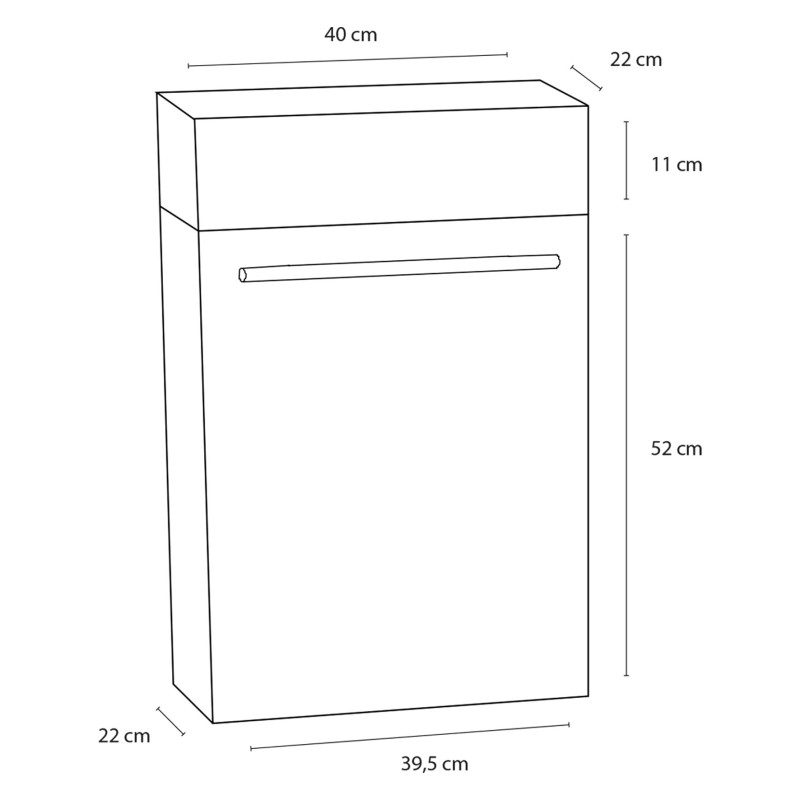 Meuble lave-mains droit Force gris 40 cm DIFFERNZ