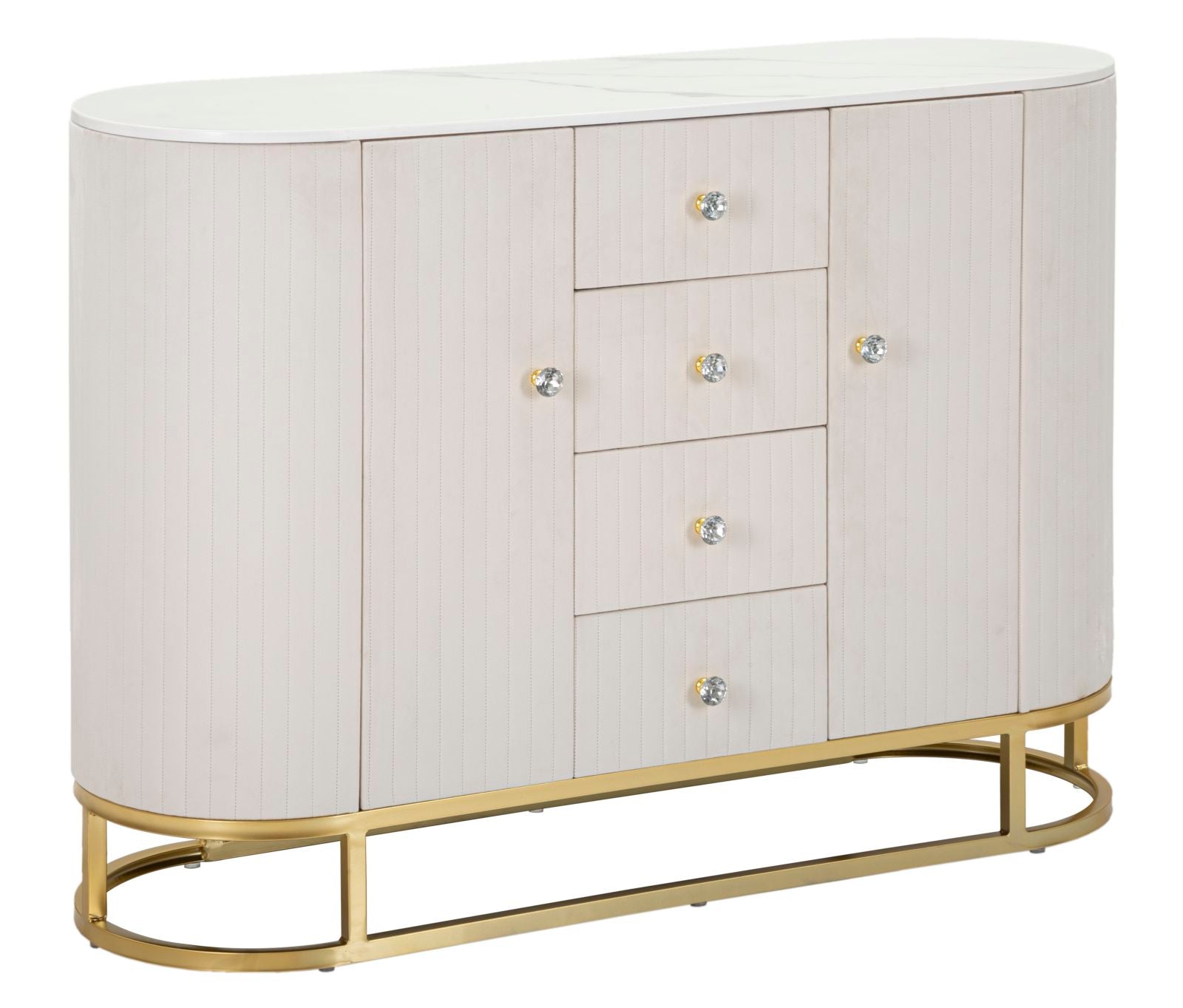 Mauro Ferretti Montpellier Meubels in metalen stof hout goudbeige wit