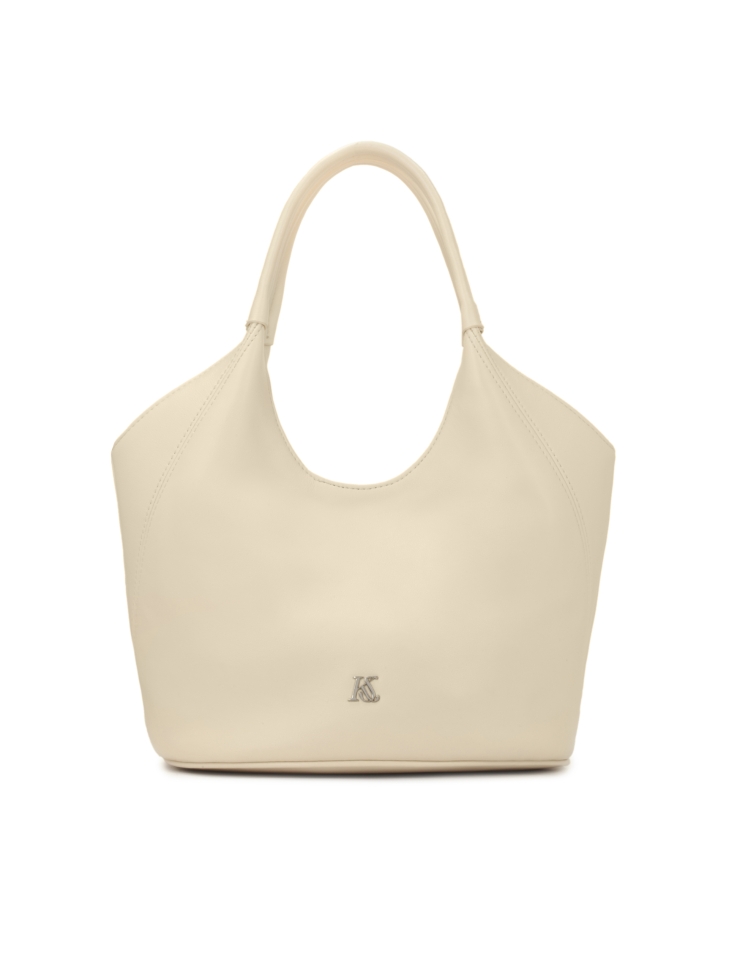 Leather handbag with double handle