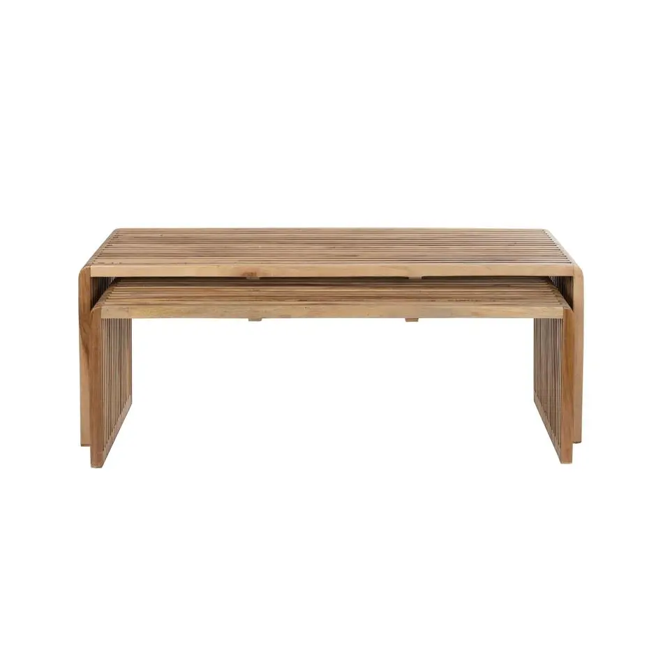 Housecraft Living Djia Salontafel Rechthoekig Teak Hout - Set van 2