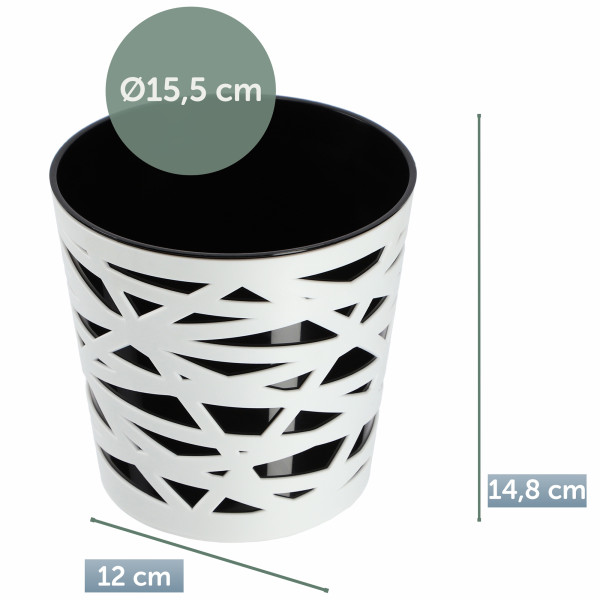 Doniczka Osłonka Wkład Donica Kolory Czarna 15cm