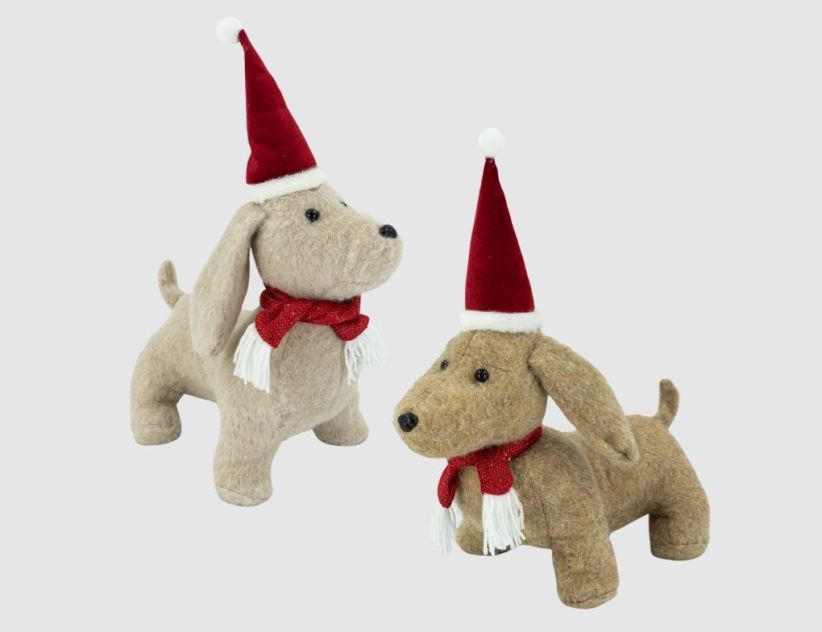 Türstopper Weihnachtshund Beige, Braun