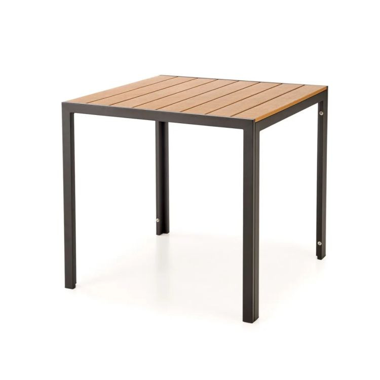 Stół ogrodowy FIERRO 80x80 brązowy/czarny