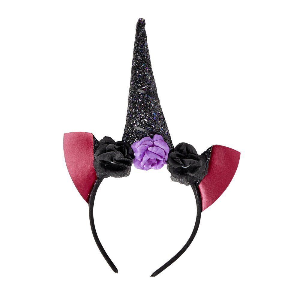 Serre-tête Halloween licorne noire