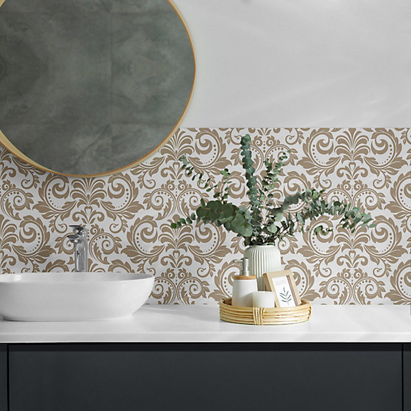 Panneau Décoratif Mural Wallfluent 50x50 cm Motif Végétal Avec Ornements 4 pièces