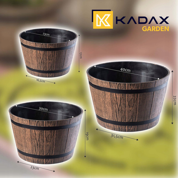 Kadax Donica Ogrodowa Osłonka 23 30 40cm Brązowa