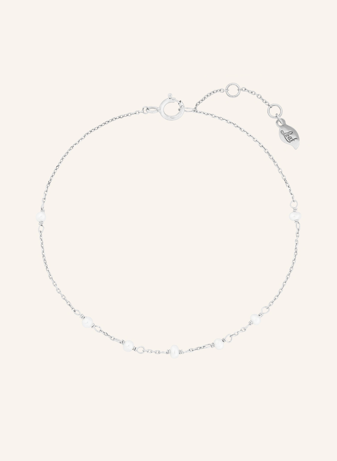 Leaf Armband WHITE PEARLS aus 14 Karat Weißgold