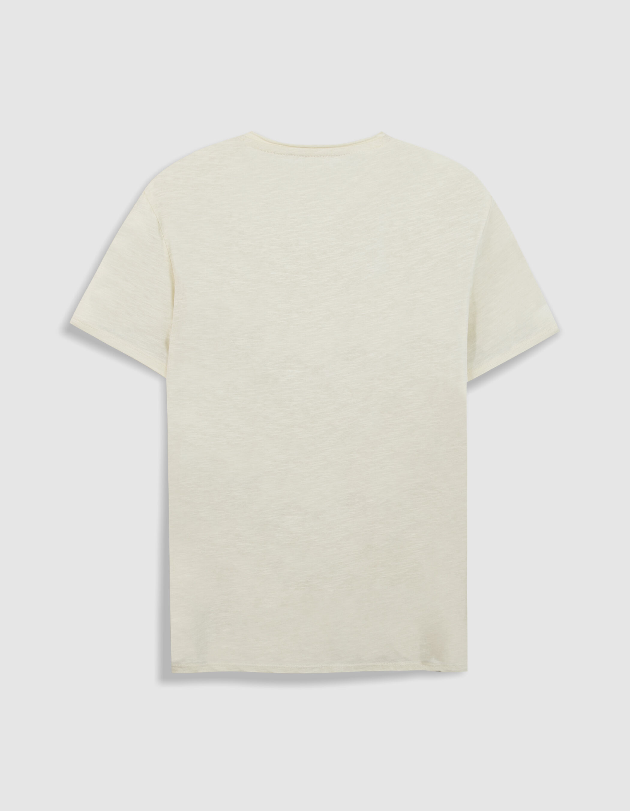 T-shirt encolure V parme coton bio flammé Homme