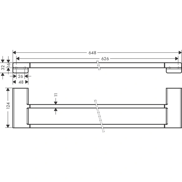 Doppelbadetuchhalter, »AddStoris Q«, eckig, mattschwarz