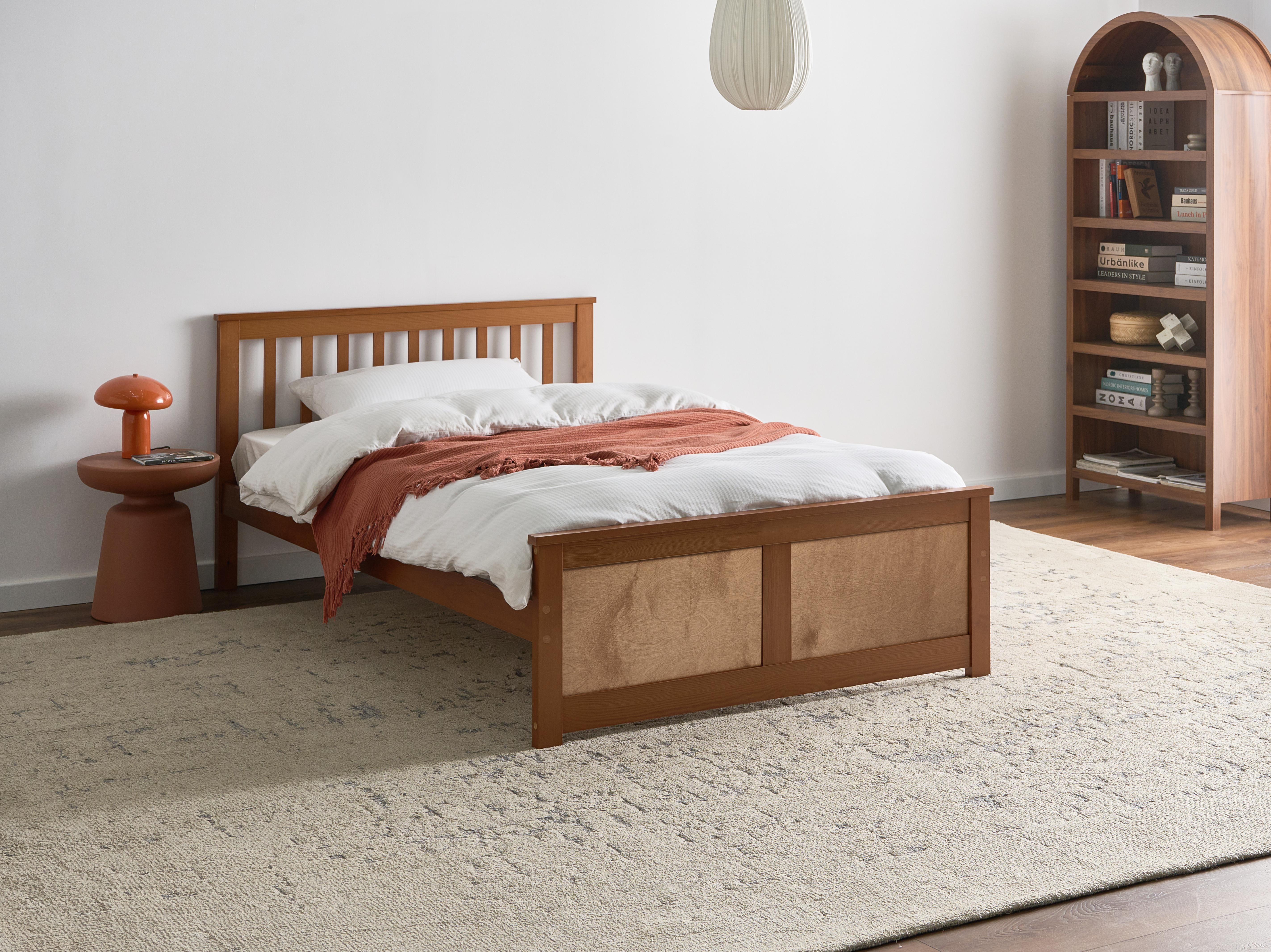Bed Pine Wood OLENDON 120 x 200 cm (EU Small Double) Brown