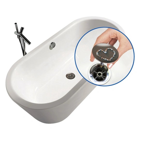 Badewannenstöpsel »Pluggy XXL Shell«, Messing/Kunststoff, chromfarben