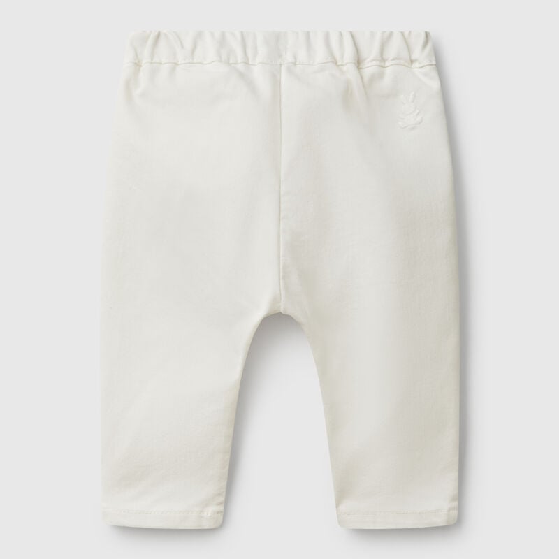 Stretch trousers with drawstring