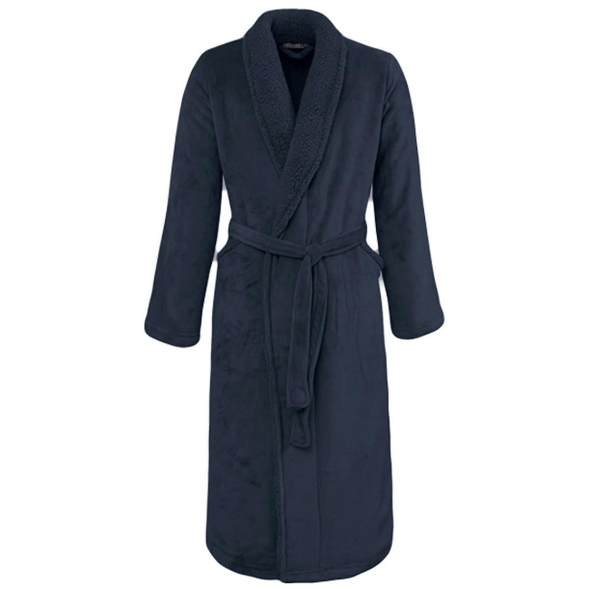 BOLSTA - Peignoir mixte polaire chaud doublé  bleu nuit S