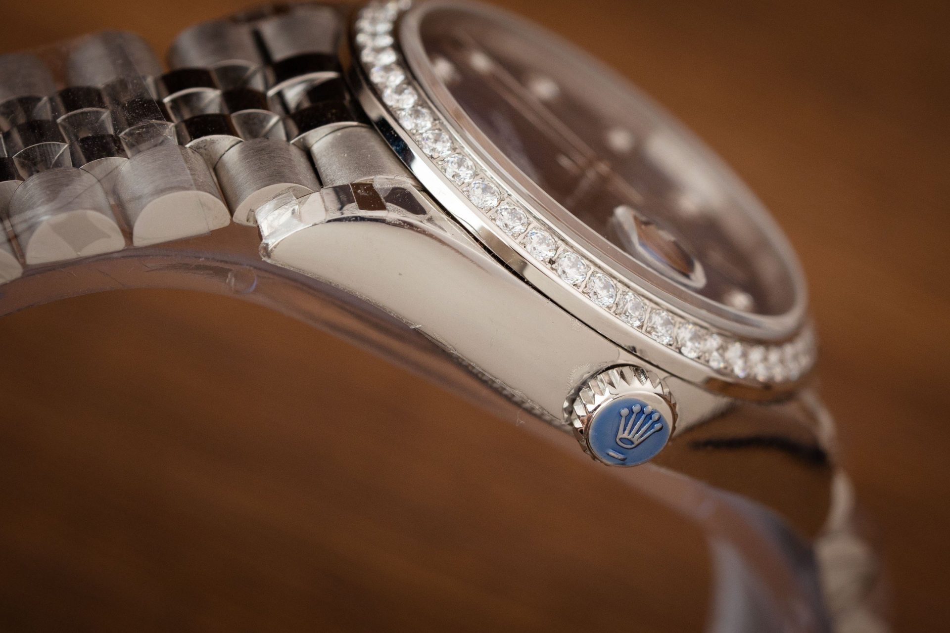 Rolex Datejust 316L Steel Blue Dial CZ Diamonds 31mm Jub EWF Replica