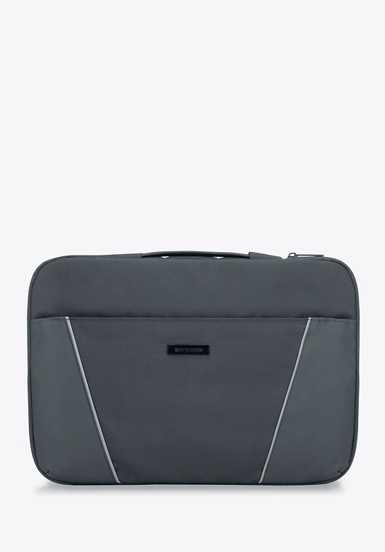 Pokrowiec na laptopa 15'' z ukośnymi przeszyciami szary