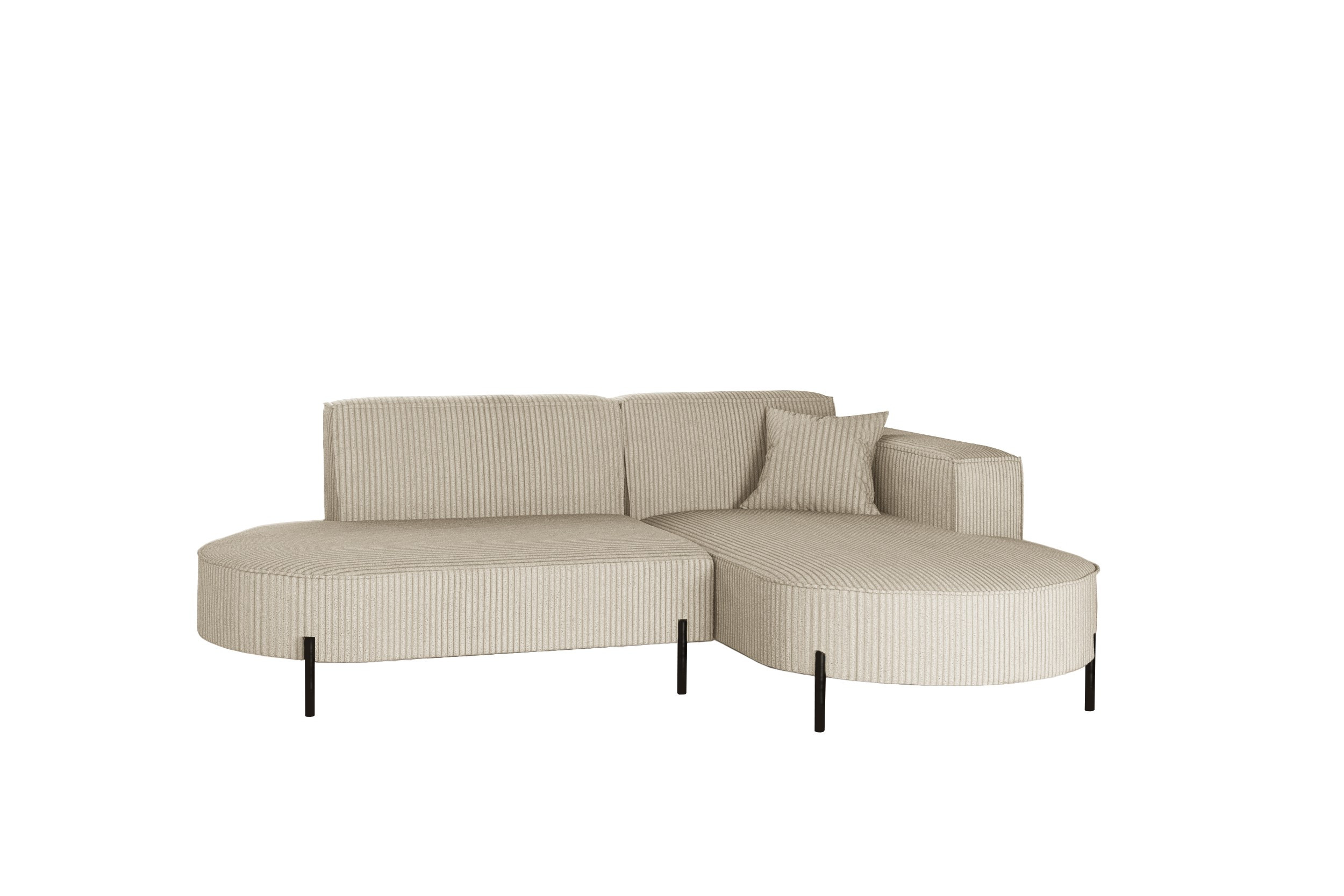 Narożnik, Sofa w kształcie L Modena Rein tkanina Poso Beżowy Prawy