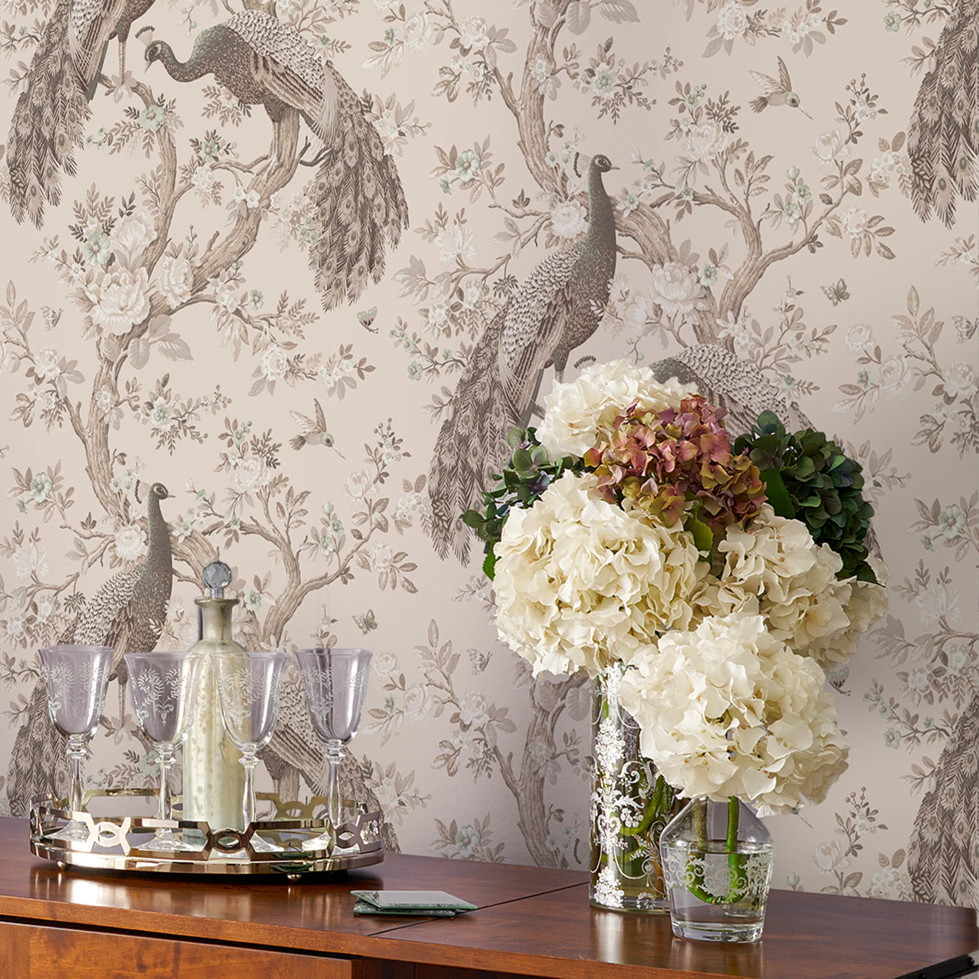 LAURA ASHLEY Papier peint intissé BELVEDERE coloris lin