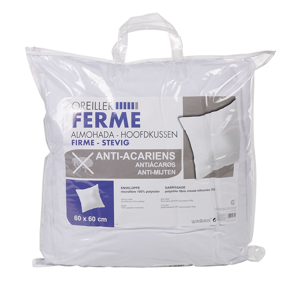 Oreiller ferme anti acariens 60x60 cm