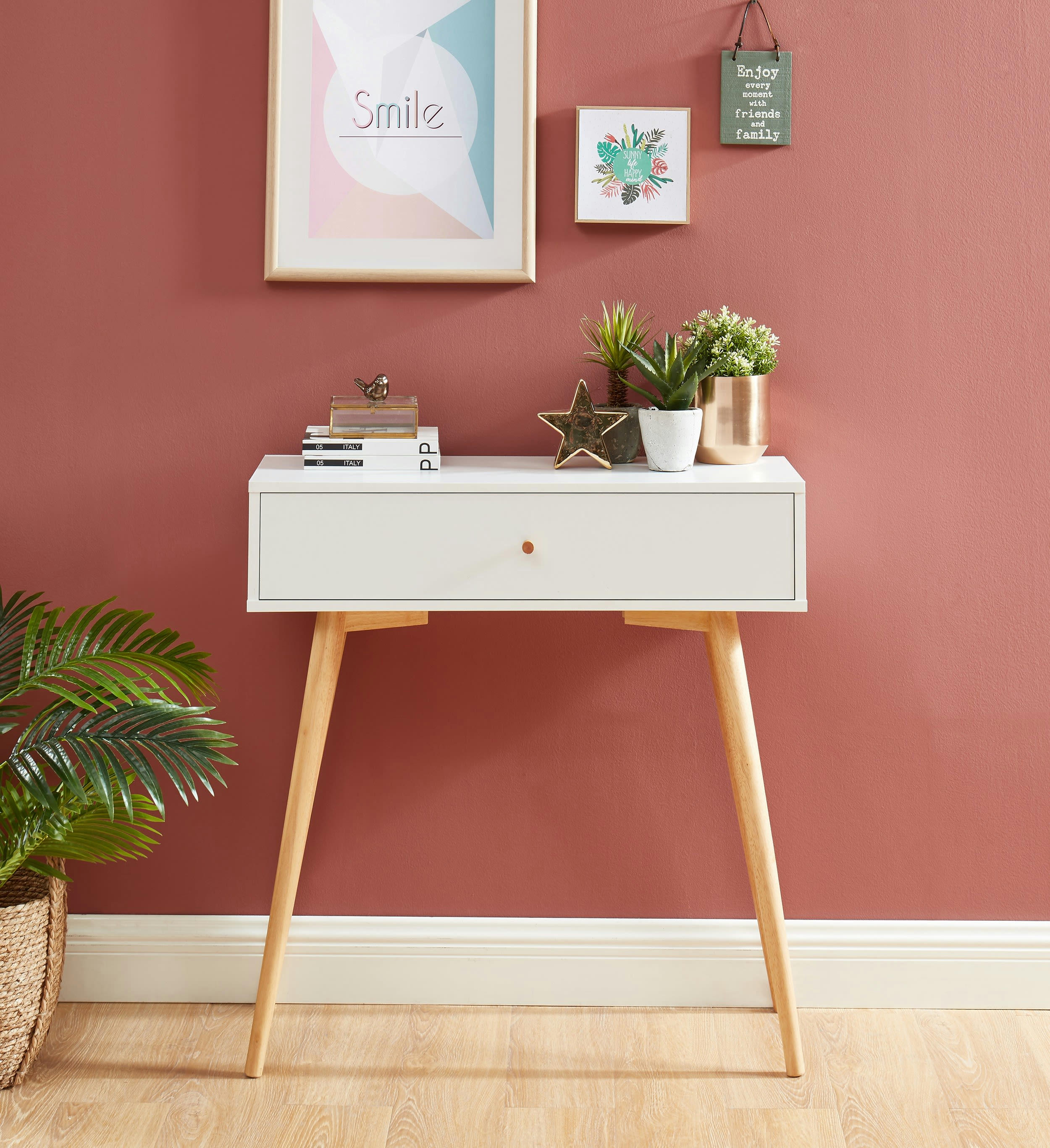 ANNETTE - Console  blanc 1 tiroir - l80cm