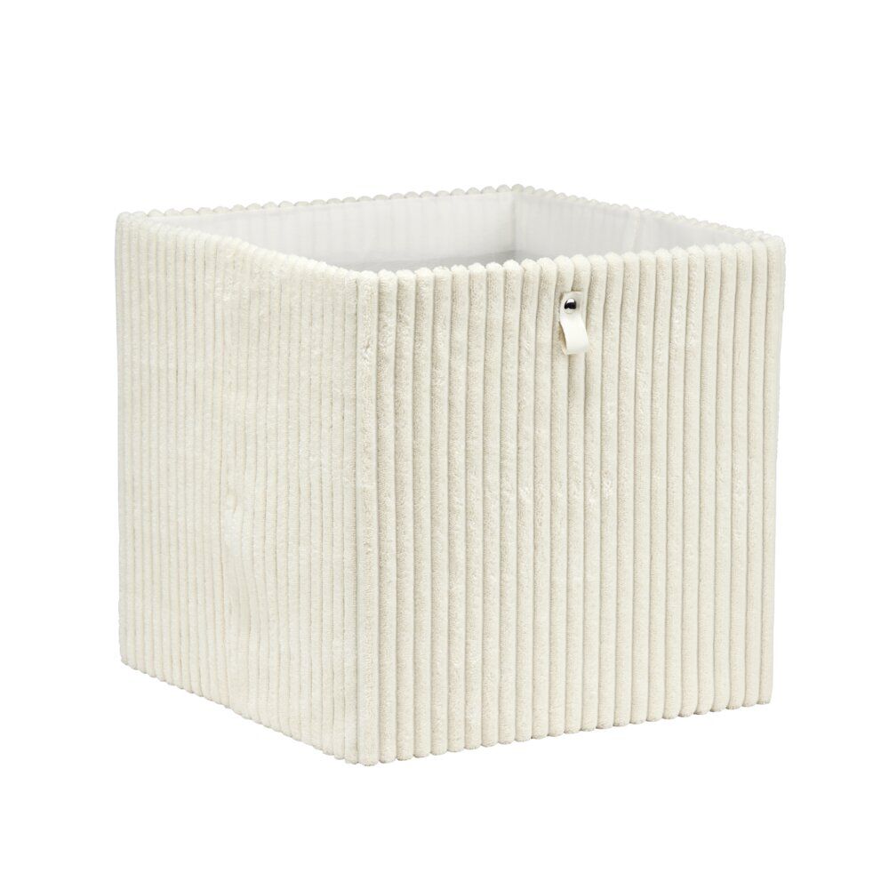 Panier de rangement 20L velours côtelé beige