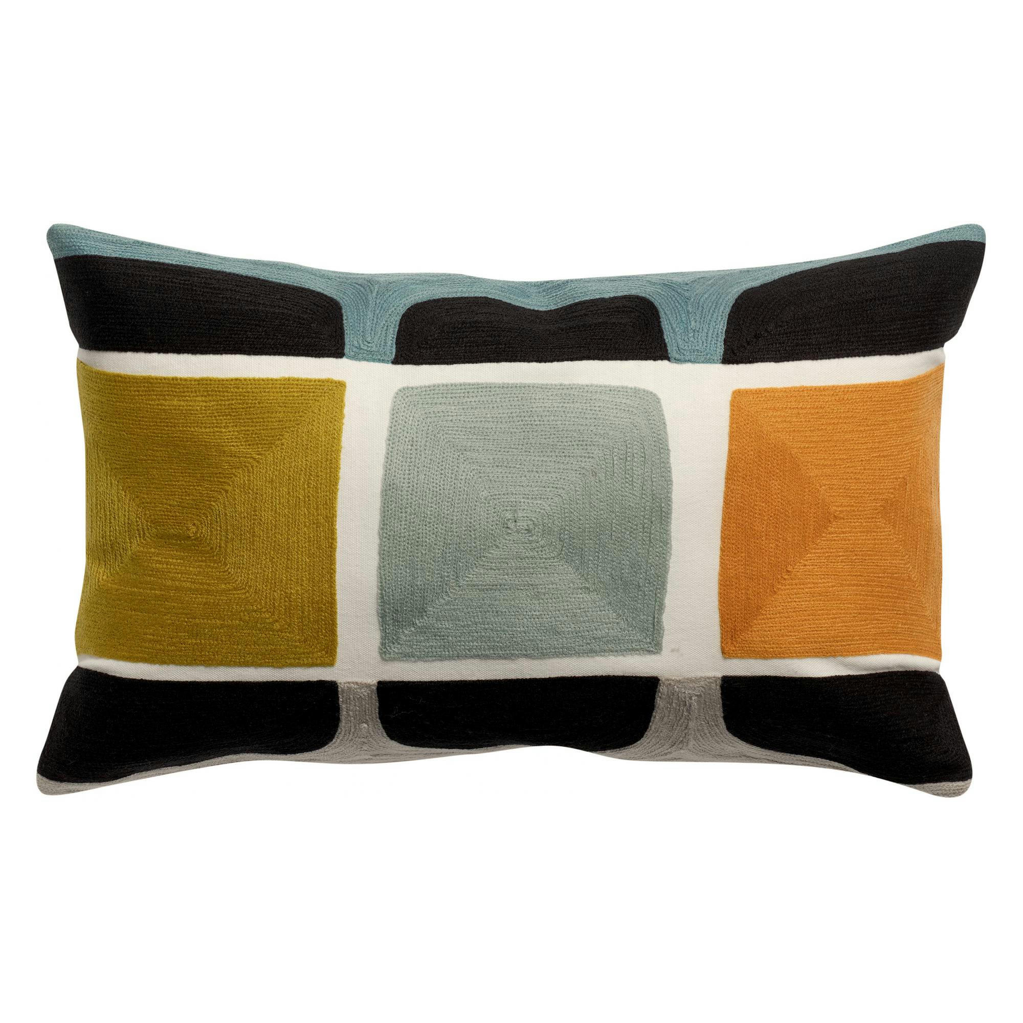 ELLA - Coussin brodé  en coton multico 30 x 50