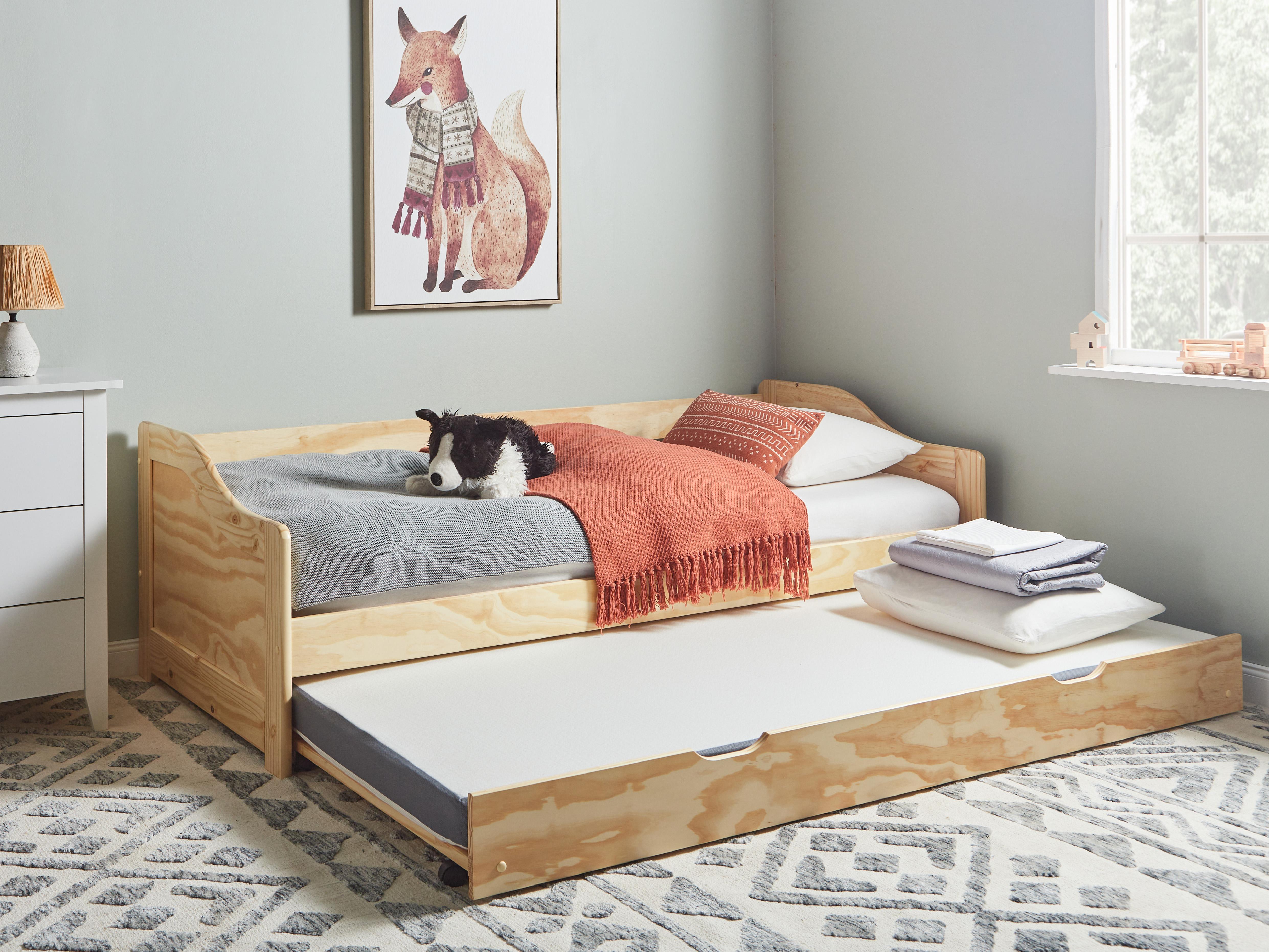 Trundle Bed Pine Wood LUNERAY 90 x 200 cm (EU Single) Light Brown