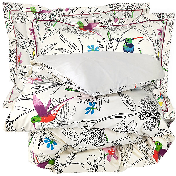 Parure de lit 140x200 cm 50x70 cm en coton AMAZONIA ecru