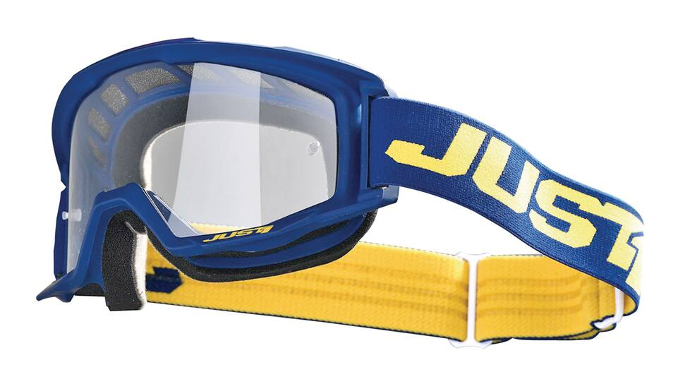 Just1 Vitro Powersports Anti-Fog Scratch-Resistant Goggles, Blue/Yellow