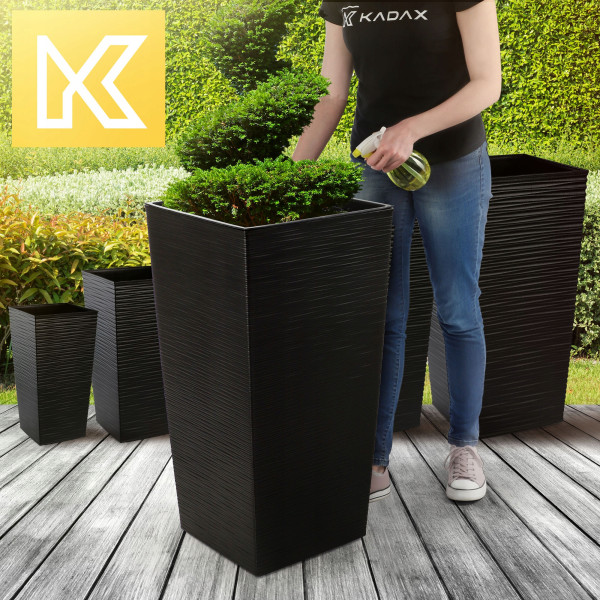 Kadax Donica Doniczka Wkład 39x75cm Wysoka Czarna