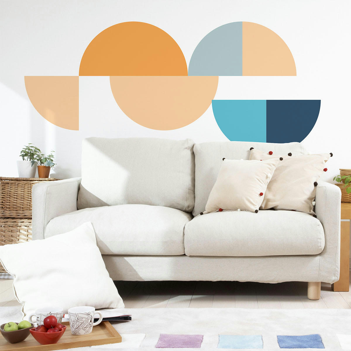 - Papier Peint cercles abstraits 60x60cm