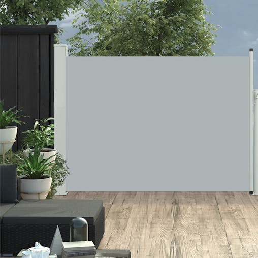 NNEVL Patio Retractable Side Awning 120x500 cm Grey