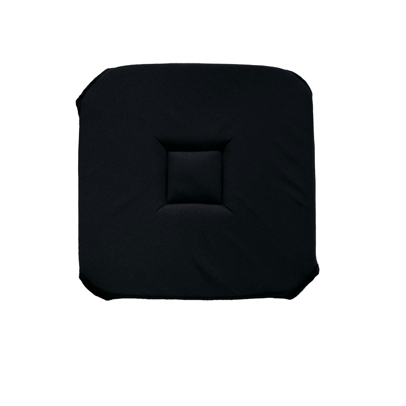 - Galette de chaise unie à rabats polyester noir 40x40 cm