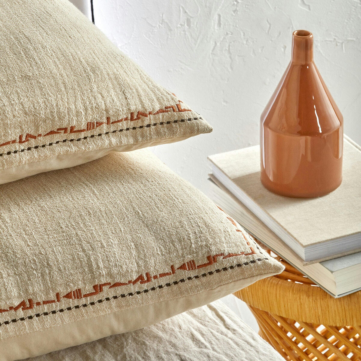 Housse de couette biface gaze de lin/coton Thesari