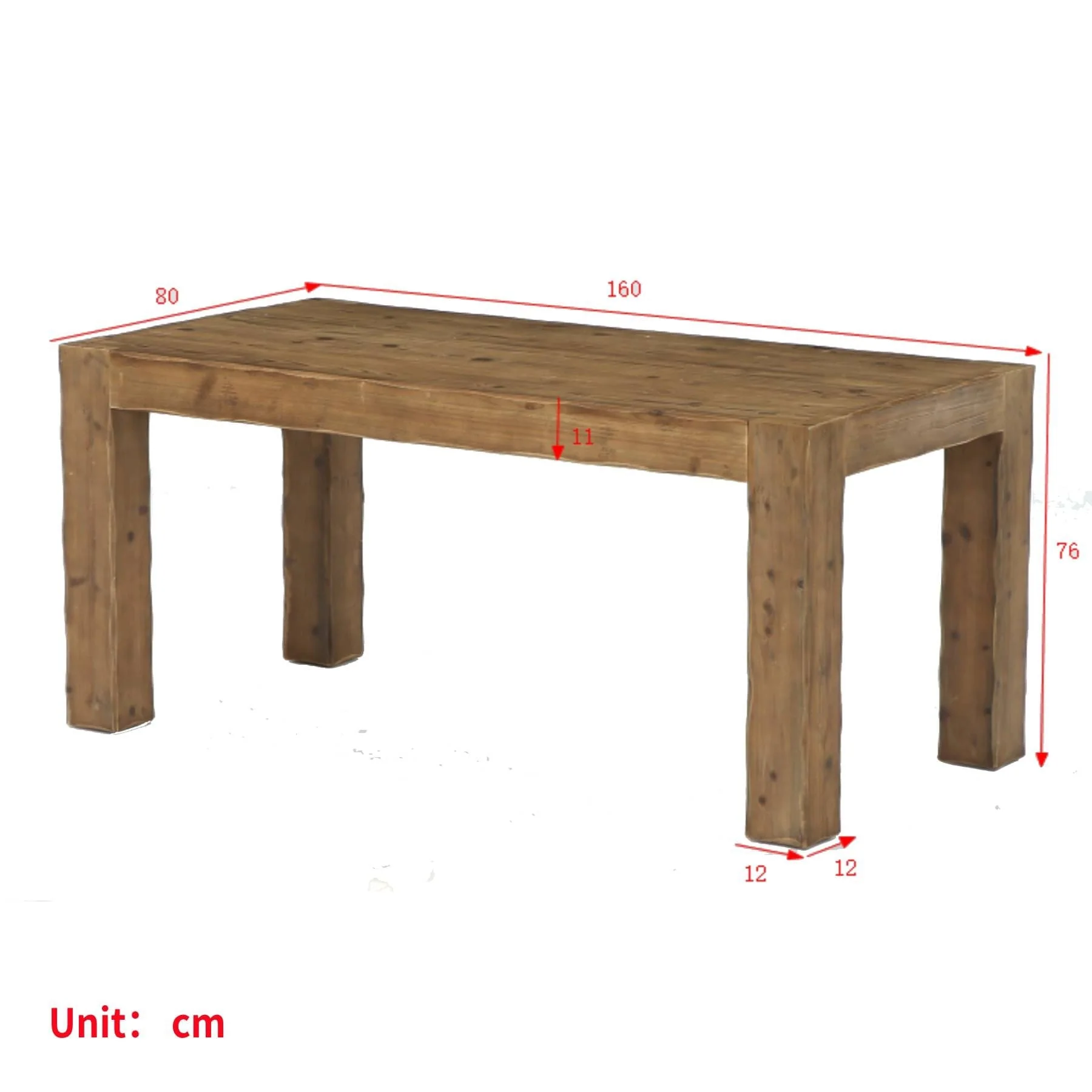 63-Inch Solid Wood Dining Table for 4-6 - 31.5 D x 63 W x 29.92 H