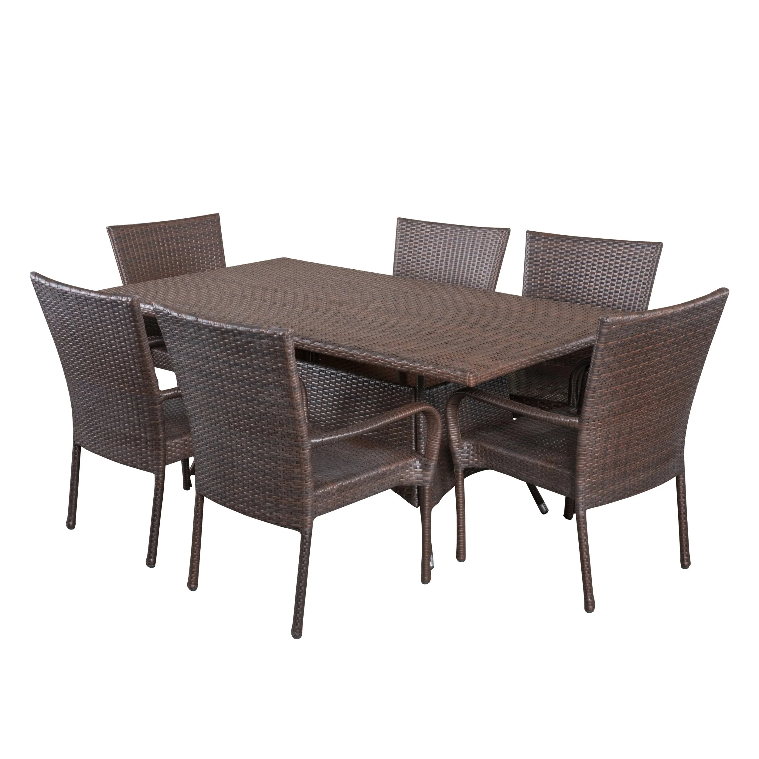Dunham Outdoor 7-piece Wicker Dining Set by Christopher Knight Home