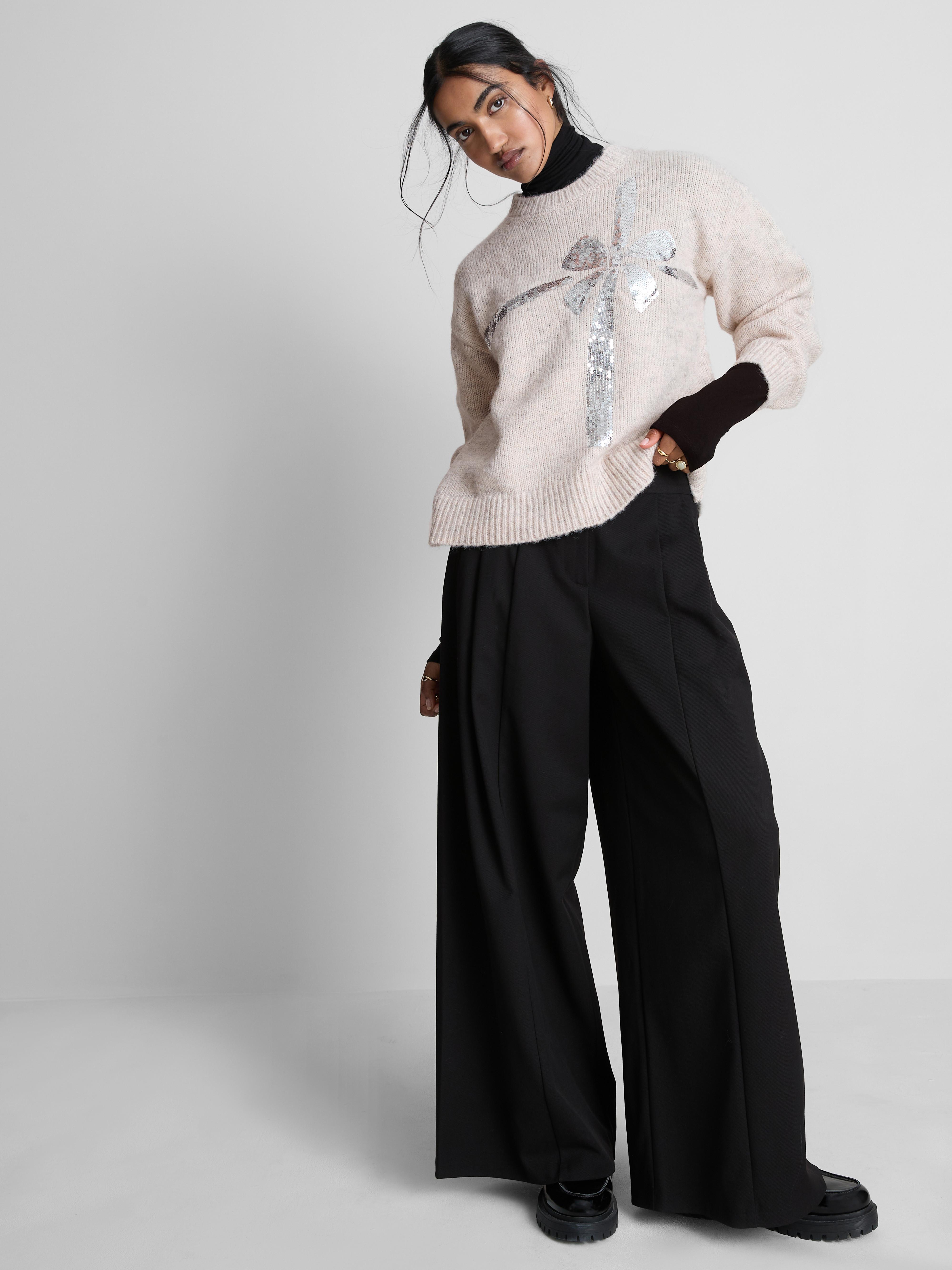 Christmas Sequin Bow Sweater