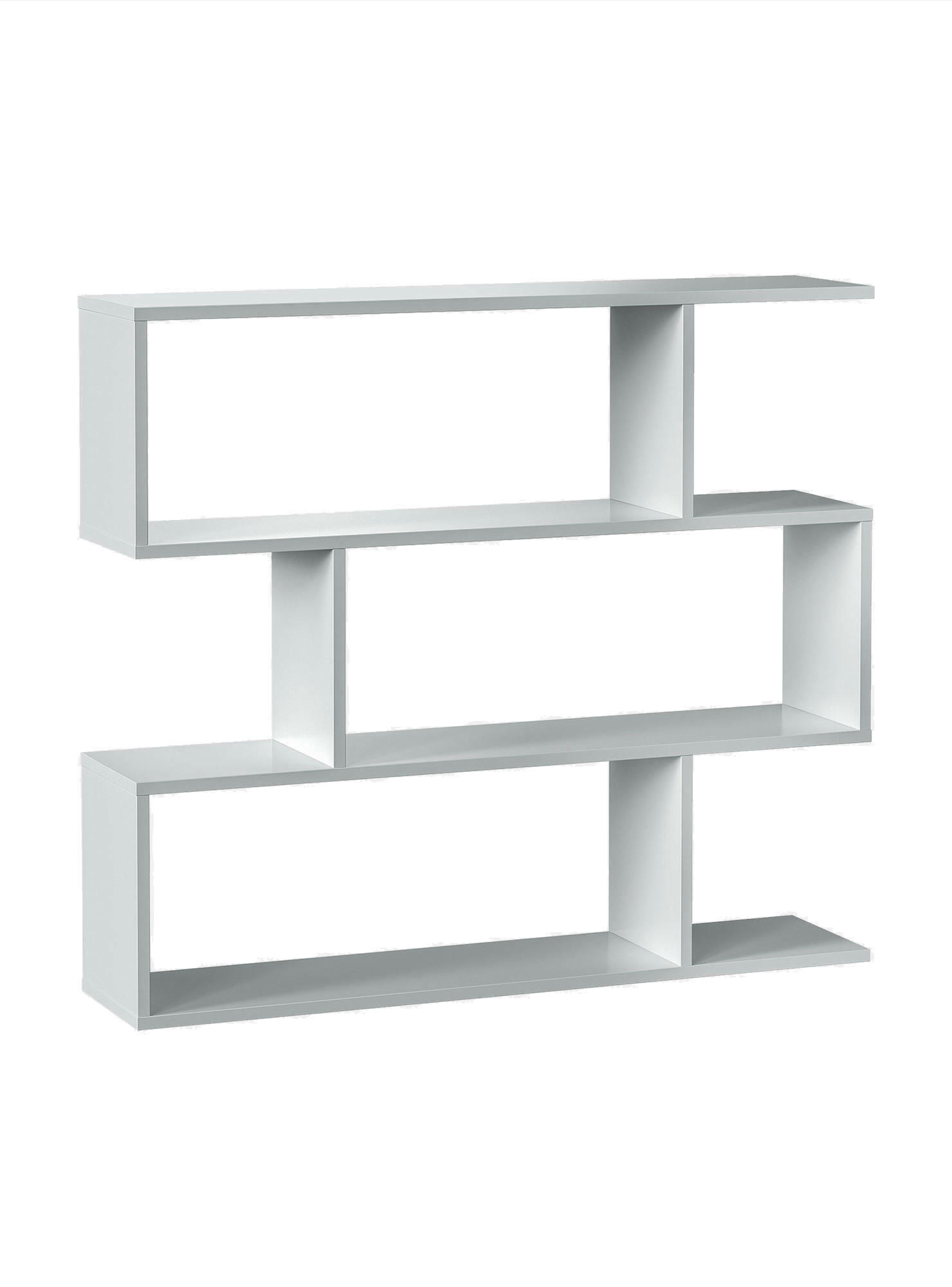 DFANES - Bibliothèque effet bois blanc brillant