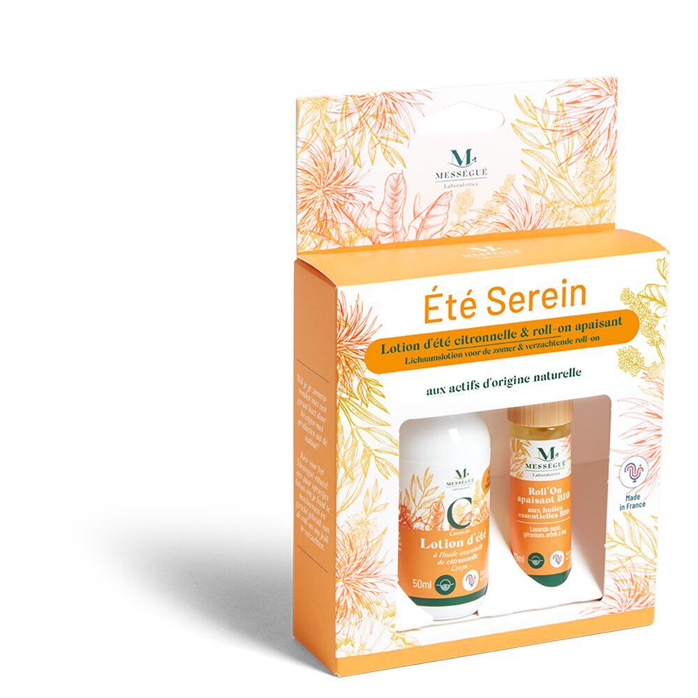 Lotion d'été corps citronnelle 50ml et roll-on apaisant 10ml Mességué