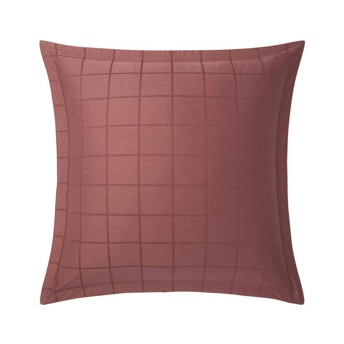 BAPTISTE - Taie d'oreiller en satin de coton marron 65 x 65 cm