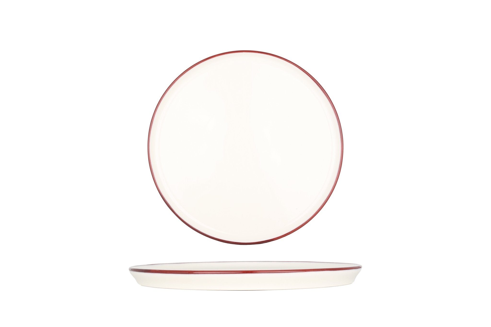 Bonna Gebaksbord - Linea Burgundy - Porselein - 22 cm - set van 6