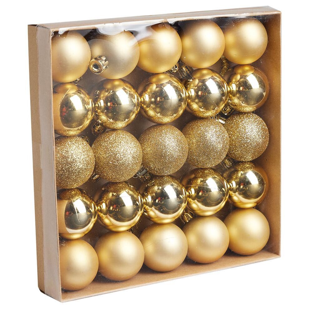 Boule de No&euml;l doré Ø4cm x25