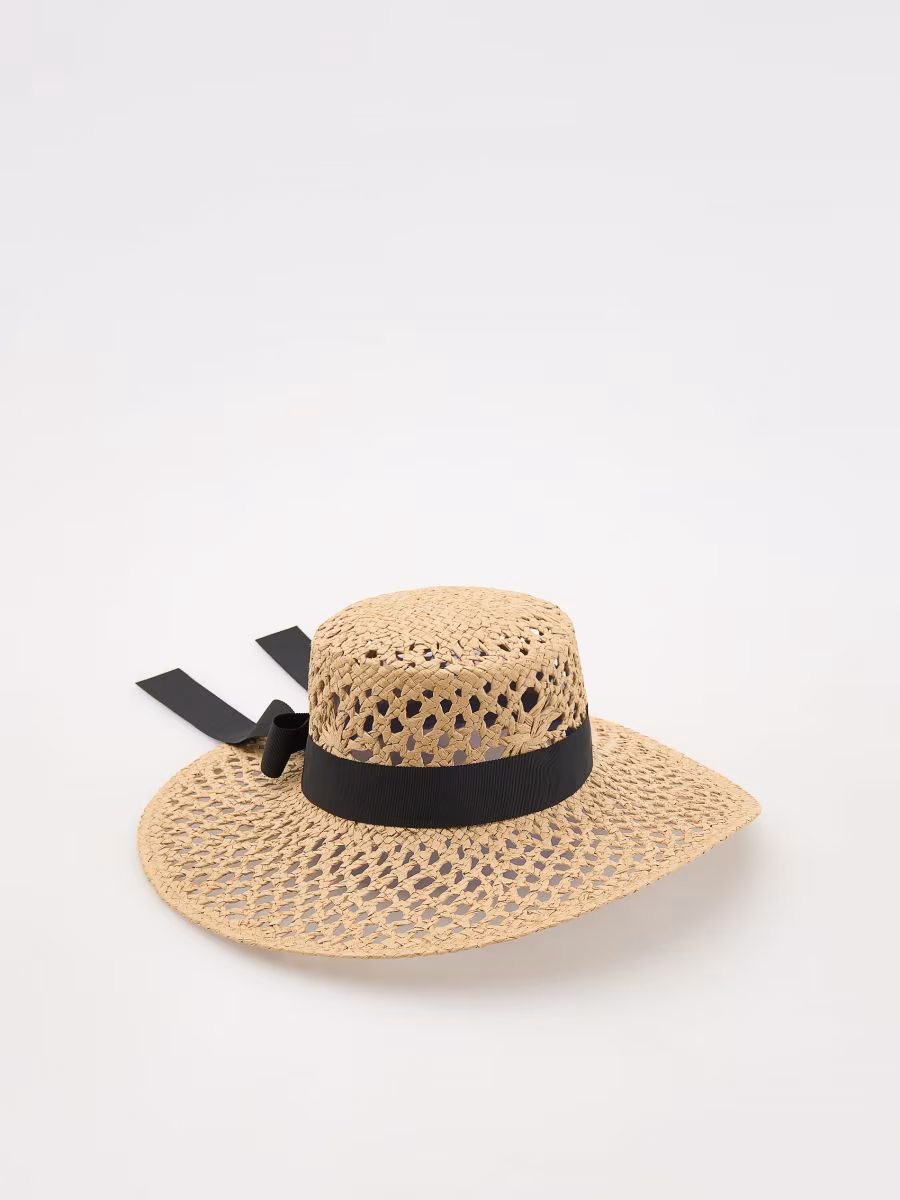 Woven Hat With Bow
