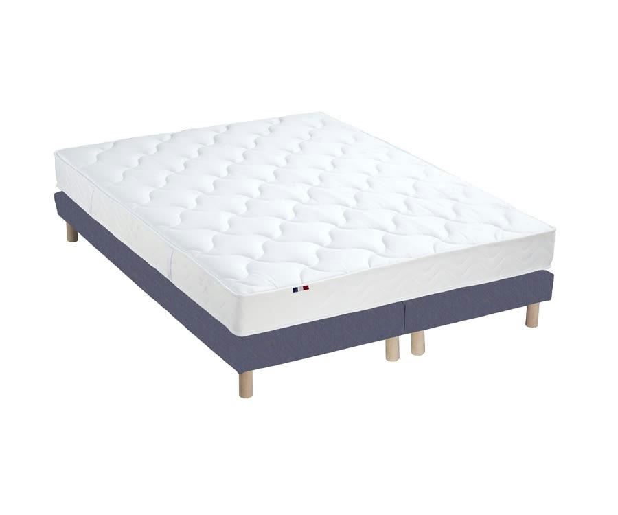ENSEMBLE ALTO - ENsemble matelas mousse ferme sommier bleu 160x200